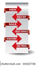 Vector arrow sale stickers set.