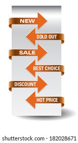 Vector arrow sale stickers set. 