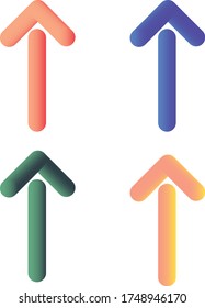Vector arrow, set of four colorful arrows