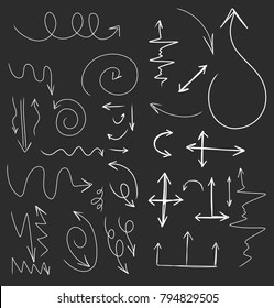 Vector arrow set hand drawing