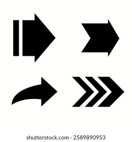 Vector arrow set icon illustration. Collection of different arrows. Set of arrow sign or symbol in black color. Arrow icon, vector collection. Arrow. Cursor. Modern simple arrows.