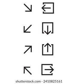 signos de conjunto de flecha vectorial. nuevo diseño moderno de símbolos web de iconos. plantilla de paquete de flechas de neón abstractas de empresa. formato vectorial corporativo. nueva idea de tendencia. forma de identidad. alfabeto simple creativo negro.