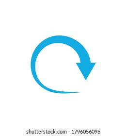 Vector arrow sign. Abstract blue arrow icon.