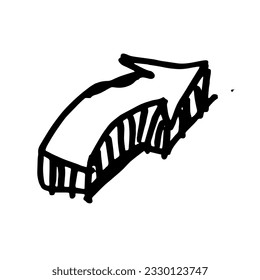 Vector arrow sign doodle drawing marker style