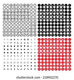 vector arrow sign icon set 
