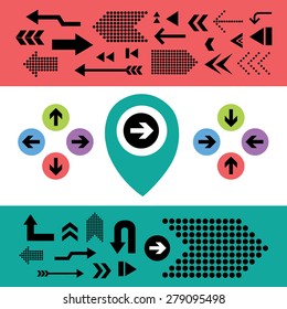 vector arrow sign icon set 