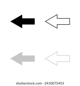 Vector arrow silhouette and contour   flat style