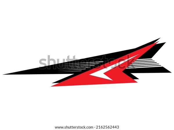 Vector arrow for a\
sports car, boat, moto. Vehicle sticker. Striped pattern. Vector\
striped background