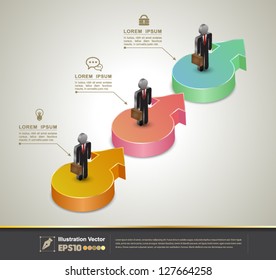 Vector  arrow step / loop business report or plan / modern template / education template / business brochure