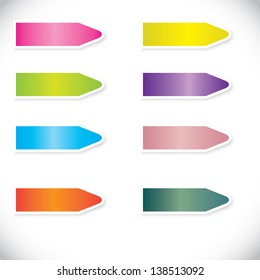 Vector arrow stickers set.
