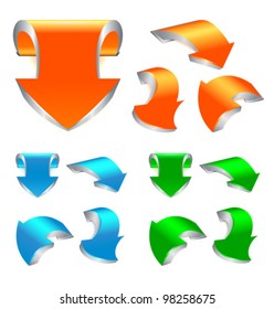 Vector arrow stickers set.