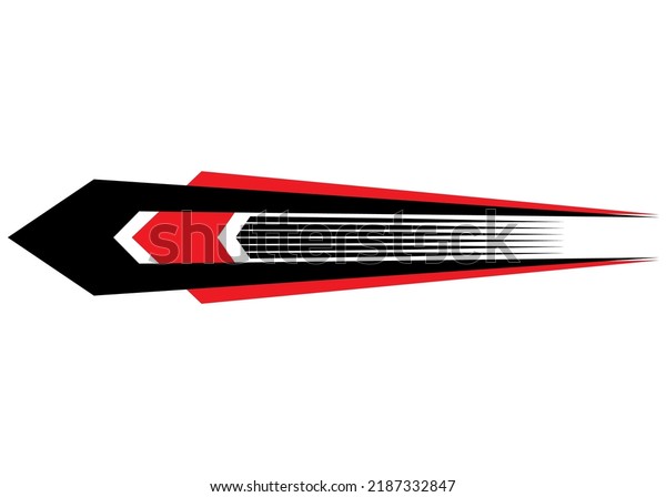 Vector arrow. Striped pattern\
for sports car, boat, moto, sportswear. Race, speed. Flash. Vehicle\
sticker. Dynamics. Striped sports pattern. Vector\
background.