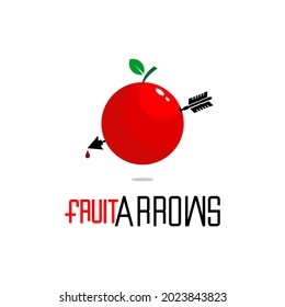 vector arrow stuck in red fruit