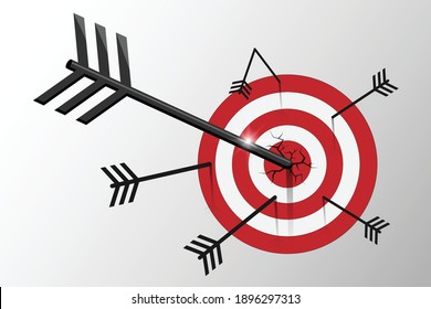 Vector of arrow success to attack on a goal.