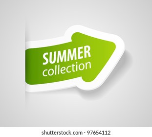 Vector arrow summer collection tag.