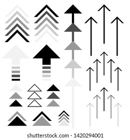 vector arrow ,symbol , sign , way , use to map and direction 