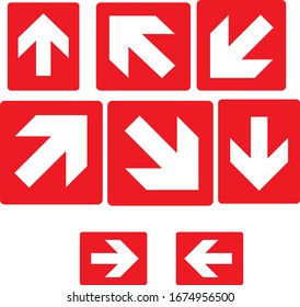 Vector arrow symbols during exit