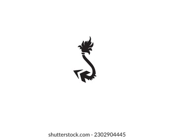 Vector Arrow Symbols and Shapes. Three animal arrow. Symbols of arrows shaped like lion tail   Black.  Vector  Art with Arrow and Lion Tail for Your Design.