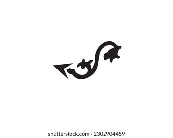 Vector Arrow Symbols and Shapes. Three animal arrow. Symbols of arrows shaped like lion tail   Black.  Vector  Art with Arrow and Lion Tail for Your Design.