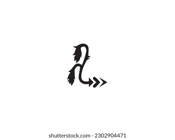 Vector Arrow Symbols and Shapes. Three animal arrow. Symbols of arrows shaped like lion tail   Black.  Vector  Art with Arrow and Lion Tail for Your Design.