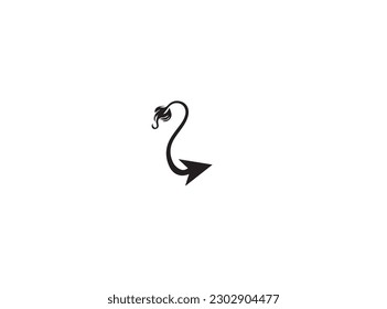 Vector Arrow Symbols and Shapes. Three animal arrow. Symbols of arrows shaped like lion tail   Black.  Vector  Art with Arrow and Lion Tail for Your Design.