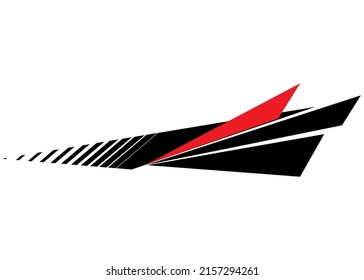 Vector arrow for tuning cars, trucks, minibuses, SUVs, motos, yachts. Technology sticker. Modern sports graphics. Vector background