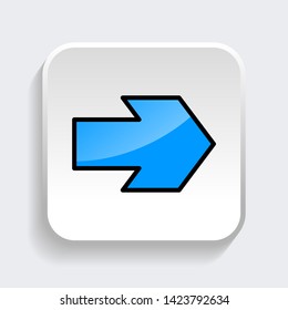 Vector Arrow web icon symbol with trendy flat style icon for web site design, logo, app, UI. Blue color isolated on white background
