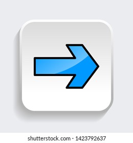 Vector Arrow web icon symbol with trendy flat style icon for web site design, logo, app, UI. Blue color isolated on white background