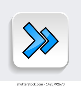 Vector Arrow web icon symbol with trendy flat style icon for web site design, logo, app, UI. Blue color isolated on white background