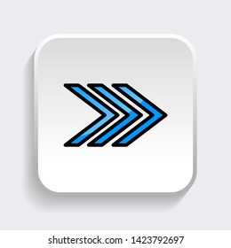 Vector Arrow web icon symbol with trendy flat style icon for web site design, logo, app, UI. Blue color isolated on white background