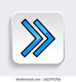 Vector Arrow web icon symbol with trendy flat style icon for web site design, logo, app, UI. Blue color isolated on white background