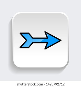 Vector Arrow web icon symbol with trendy flat style icon for web site design, logo, app, UI. Blue color isolated on white background
