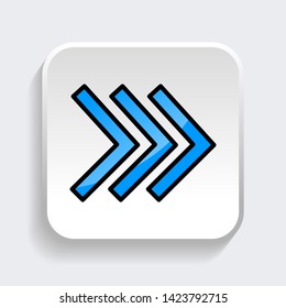 Vector Arrow web icon symbol with trendy flat style icon for web site design, logo, app, UI. Blue color isolated on white background