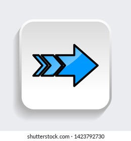 Vector Arrow web icon symbol with trendy flat style icon for web site design, logo, app, UI. Blue color isolated on white background
