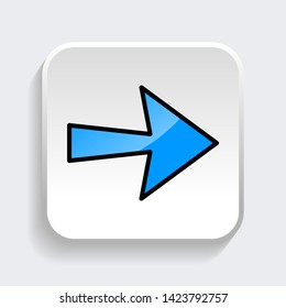 Vector Arrow web icon symbol with trendy flat style icon for web site design, logo, app, UI. Blue color isolated on white background