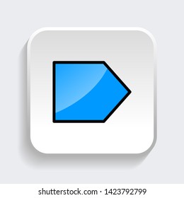 Vector Arrow web icon symbol with trendy flat style icon for web site design, logo, app, UI. Blue color isolated on white background
