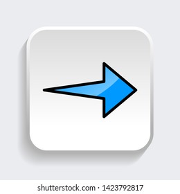 Vector Arrow web icon symbol with trendy flat style icon for web site design, logo, app, UI. Blue color isolated on white background