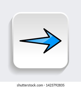 Vector Arrow web icon symbol with trendy flat style icon for web site design, logo, app, UI. Blue color isolated on white background