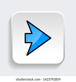 Vector Arrow web icon symbol with trendy flat style icon for web site design, logo, app, UI. Blue color isolated on white background