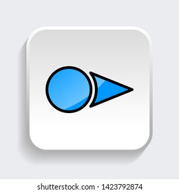 Vector Arrow web icon symbol with trendy flat style icon for web site design, logo, app, UI. Blue color isolated on white background