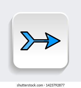 Vector Arrow web icon symbol with trendy flat style icon for web site design, logo, app, UI. Blue color isolated on white background