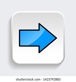 Vector Arrow web icon symbol with trendy flat style icon for web site design, logo, app, UI. Blue color isolated on white background