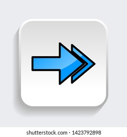 Vector Arrow web icon symbol with trendy flat style icon for web site design, logo, app, UI. Blue color isolated on white background