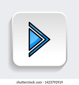 Vector Arrow web icon symbol with trendy flat style icon for web site design, logo, app, UI. Blue color isolated on white background
