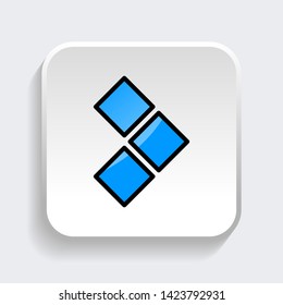 Vector Arrow web icon symbol with trendy flat style icon for web site design, logo, app, UI. Blue color isolated on white background