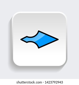 Vector Arrow web icon symbol with trendy flat style icon for web site design, logo, app, UI. Blue color isolated on white background