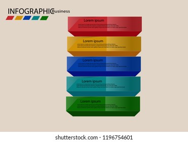 Vector arrows 3D infographic, diagram chart, graph presentation. Business startup concept with 5 options