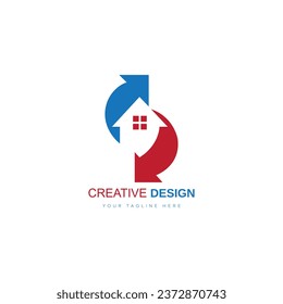 Vector de flechas abstracto Símbolo o icono del logotipo del hogar o de la casa