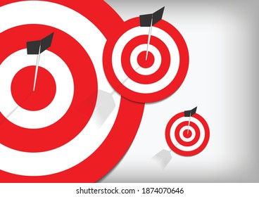 Vector : Arrows and archery targets on gray background