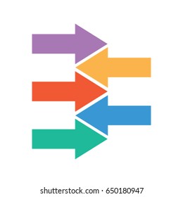 Vector arrows, banner for infographic, diagram chart, graph presentation. Business startup concept with 5 options, parts, steps, processes. Info flat graphic data template. Abstract background.